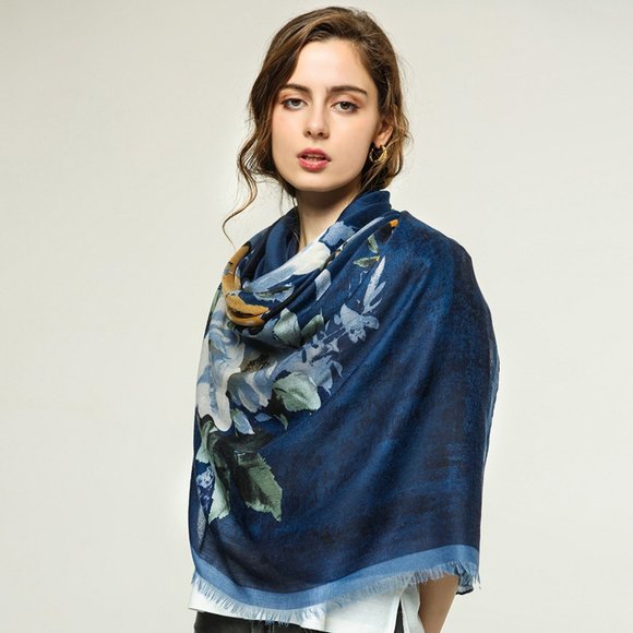 Accessories - floral print scarf wrap shawl pashmina